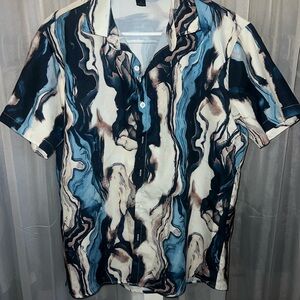 Stylish Blue and White Men's Shirt